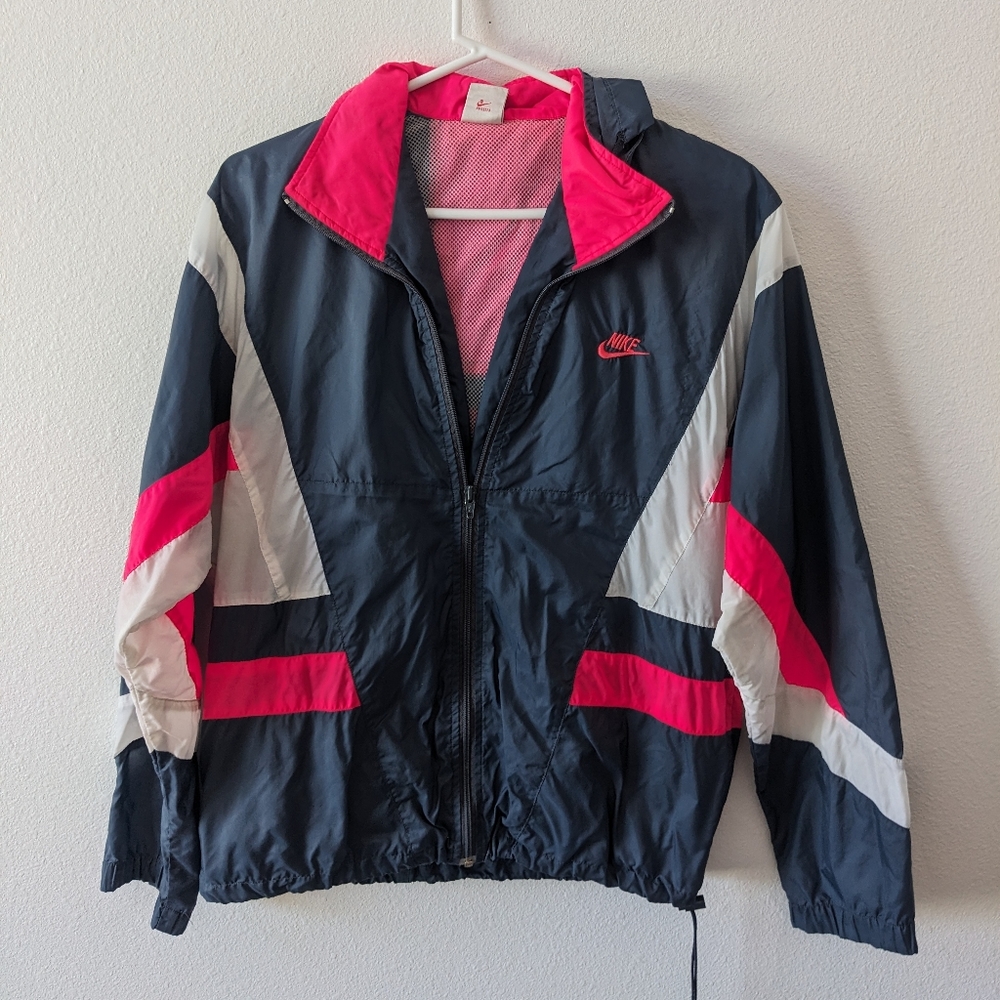 Vintage Nike Pink, Gray & White Windbreaker